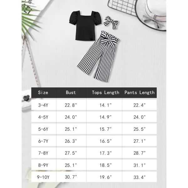 Toddler Girl Clothes Square Neck Puff Sleeve Tops + Wide Leg Pants + Headband 3pcs Spring Summer Girl Outfits