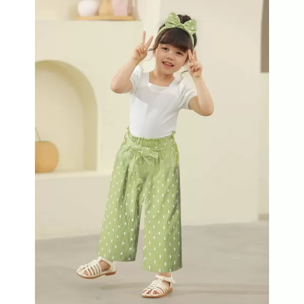 Toddler Girl Clothes Square Neck Puff Sleeve Tops + Wide Leg Pants + Headband 3pcs Spring Summer Girl Outfits