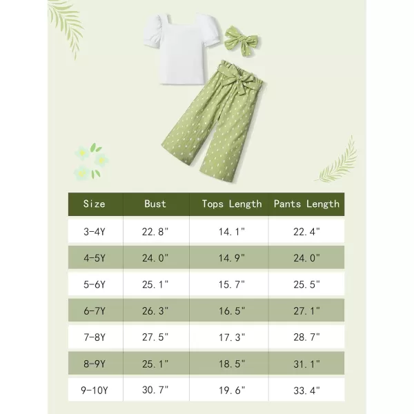 Toddler Girl Clothes Square Neck Puff Sleeve Tops + Wide Leg Pants + Headband 3pcs Spring Summer Girl Outfits