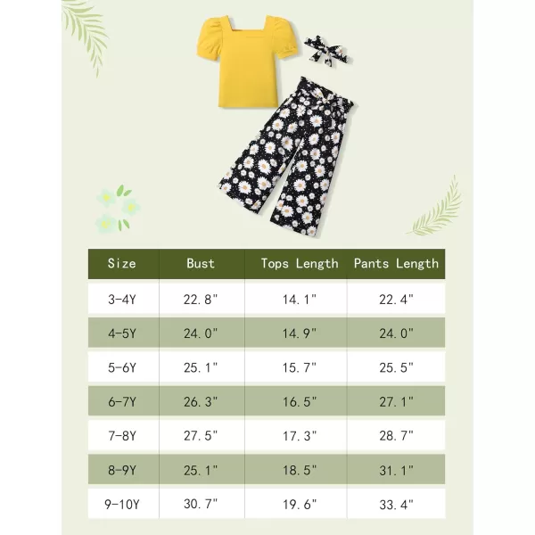 Toddler Girl Clothes Square Neck Puff Sleeve Tops + Wide Leg Pants + Headband 3pcs Spring Summer Girl Outfits