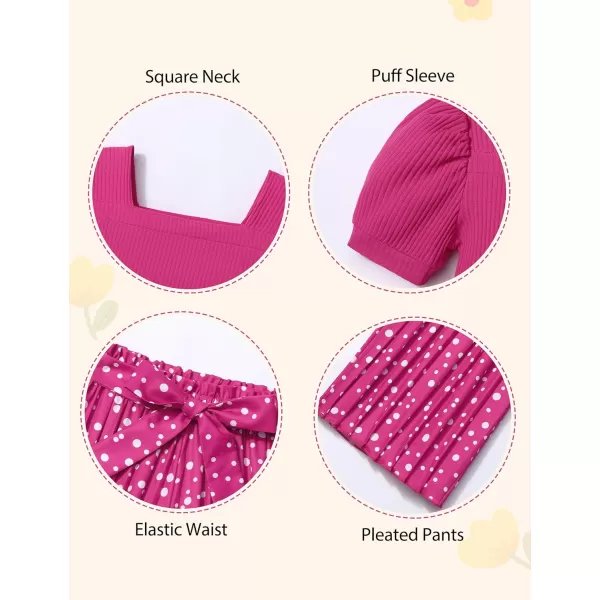 Toddler Little Girl Clothes Outfits Set Square Neck Tops + Pleated Pants + Headband 3pcs Kids Clothing
