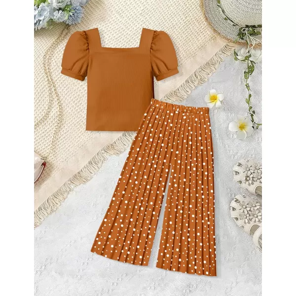 Toddler Little Girl Clothes Outfits Set Square Neck Tops + Pleated Pants + Headband 3pcs Kids Clothing