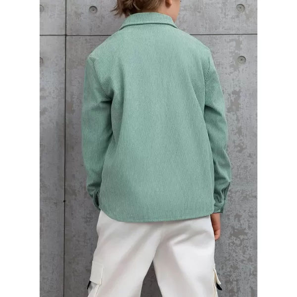blibean Boy Corduroy Long Sleeve Shirt Jacket with Pockets Size 6-15 Years Old