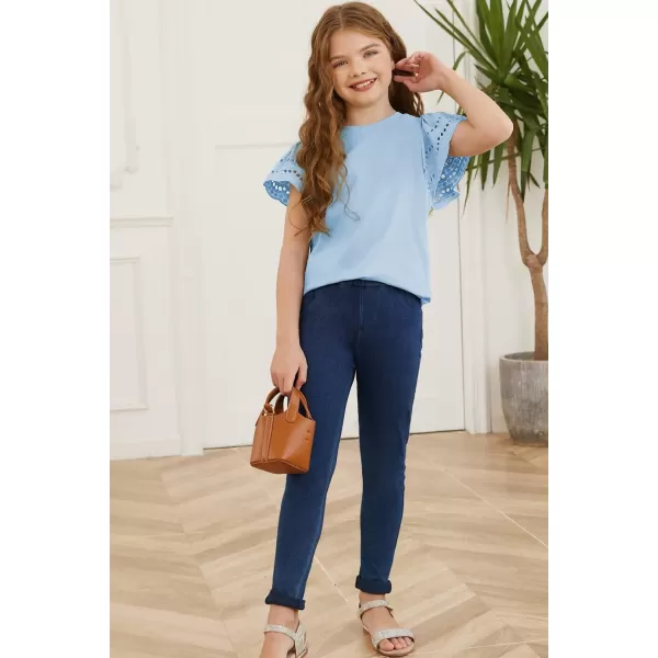 blibean Girl Fashion Cotton Shirts Summer Tops 4-15 Years Old