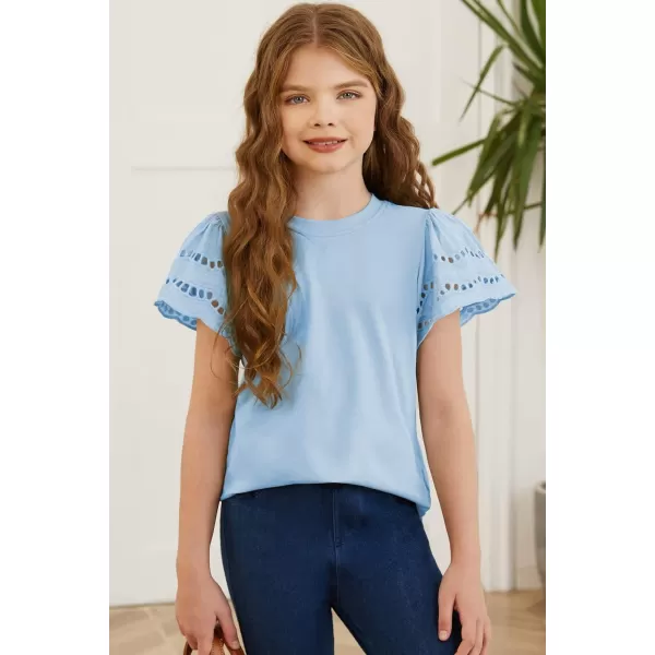 blibean Girl Fashion Cotton Shirts Summer Tops 4-15 Years Old