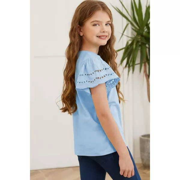 blibean Girl Fashion Cotton Shirts Summer Tops 4-15 Years Old