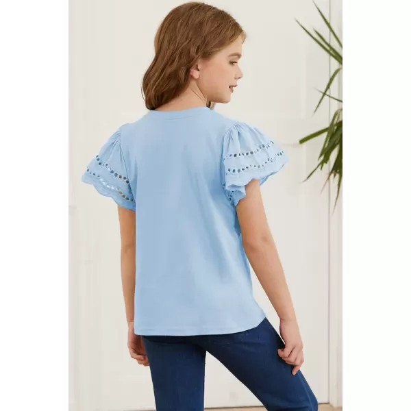 blibean Girl Fashion Cotton Shirts Summer Tops 4-15 Years Old