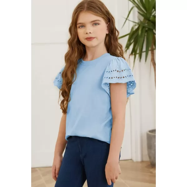 blibean Girl Fashion Cotton Shirts Summer Tops 4-15 Years Old