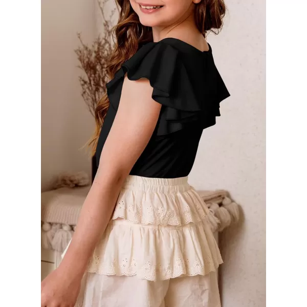 blibean Girl Ruffle Sleeve Shirts Stylish Tops Size 4-16 Years
