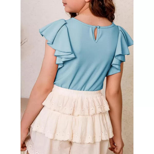 blibean Girl Ruffle Sleeve Shirts Stylish Tops Size 4-16 Years