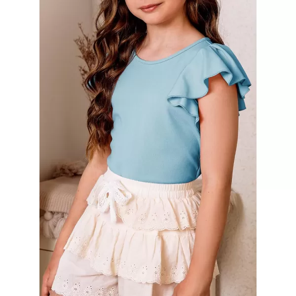 blibean Girl Ruffle Sleeve Shirts Stylish Tops Size 4-16 Years