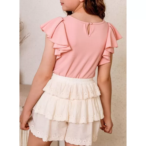 blibean Girl Ruffle Sleeve Shirts Stylish Tops Size 4-16 Years