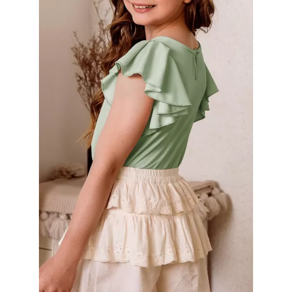 blibean Girl Ruffle Sleeve Shirts Stylish Tops Size 4-16 Years