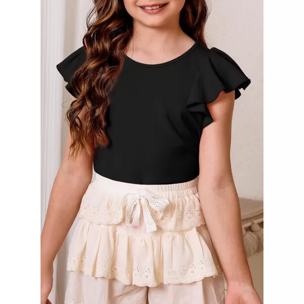 blibean Girl Ruffle Sleeve Shirts Stylish Tops Size 4-16 Years