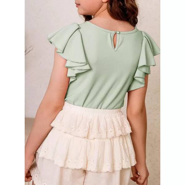 blibean Girl Ruffle Sleeve Shirts Stylish Tops Size 4-16 Years