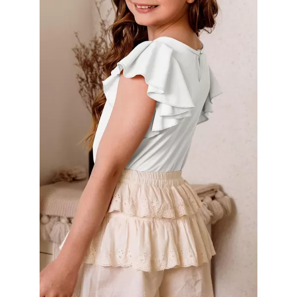 blibean Girl Ruffle Sleeve Shirts Stylish Tops Size 4-16 Years