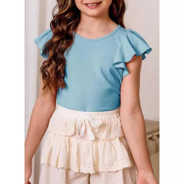 blibean Girl Ruffle Sleeve Shirts Stylish Tops Size 4-16 Years