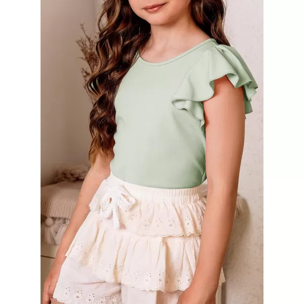 blibean Girl Ruffle Sleeve Shirts Stylish Tops Size 4-16 Years