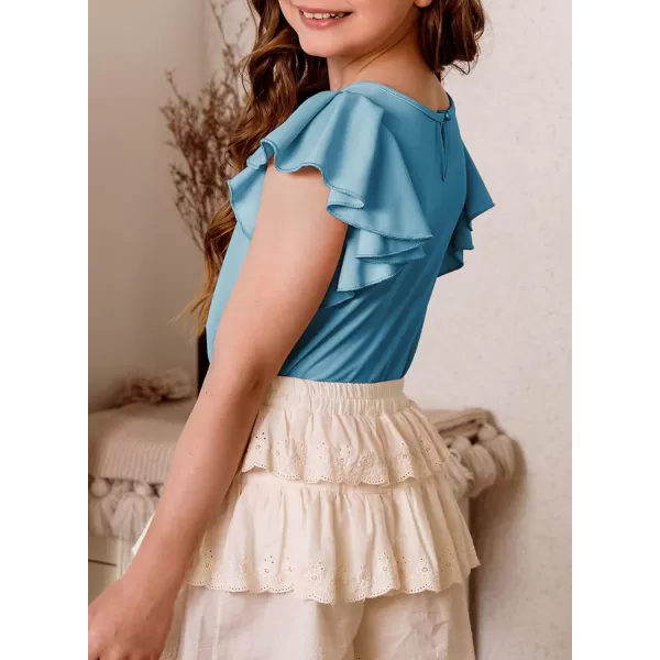blibean Girl Ruffle Sleeve Shirts Stylish Tops Size 4-16 Years