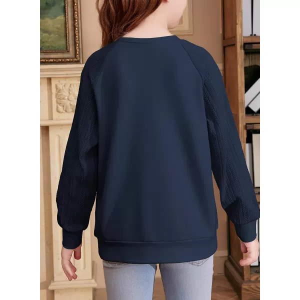 blibean Girls 2024 Fall Sweatshirt Tween Crewneck Cable Knit Tops Size 6-15 Years