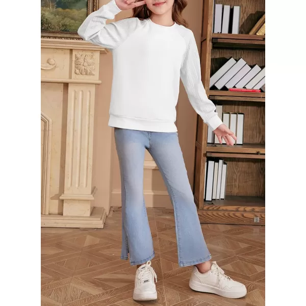 blibean Girls 2024 Fall Sweatshirt Tween Crewneck Cable Knit Tops Size 6-15 Years