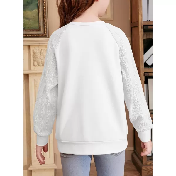 blibean Girls 2024 Fall Sweatshirt Tween Crewneck Cable Knit Tops Size 6-15 Years