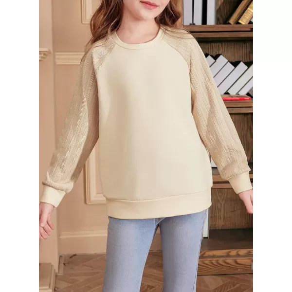 blibean Girls 2024 Fall Sweatshirt Tween Crewneck Cable Knit Tops Size 6-15 Years