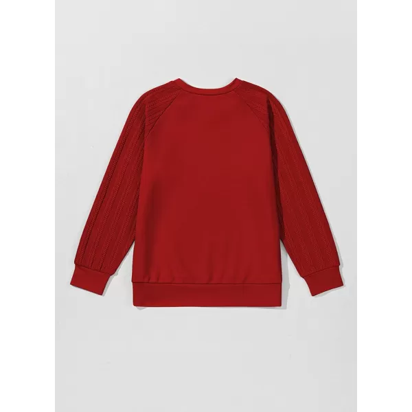 blibean Girls 2024 Fall Sweatshirt Tween Crewneck Cable Knit Tops Size 6-15 Years