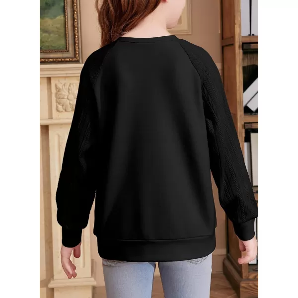 blibean Girls 2024 Fall Sweatshirt Tween Crewneck Cable Knit Tops Size 6-15 Years