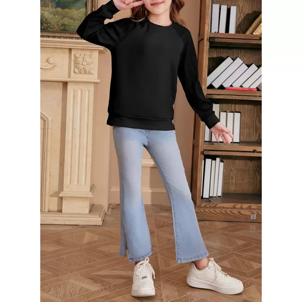 blibean Girls 2024 Fall Sweatshirt Tween Crewneck Cable Knit Tops Size 6-15 Years