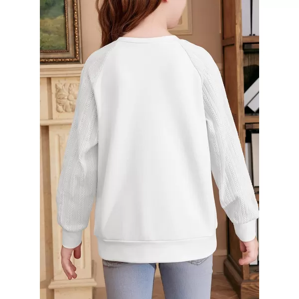 blibean Girls 2024 Fall Sweatshirt Tween Crewneck Cable Knit Tops Size 6-15 Years