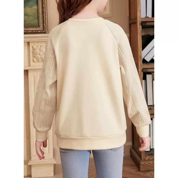 blibean Girls 2024 Fall Sweatshirt Tween Crewneck Cable Knit Tops Size 6-15 Years