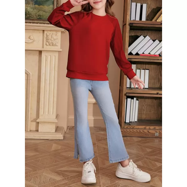 blibean Girls 2024 Fall Sweatshirt Tween Crewneck Cable Knit Tops Size 6-15 Years