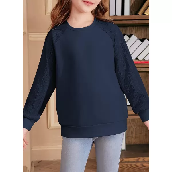 blibean Girls 2024 Fall Sweatshirt Tween Crewneck Cable Knit Tops Size 6-15 Years