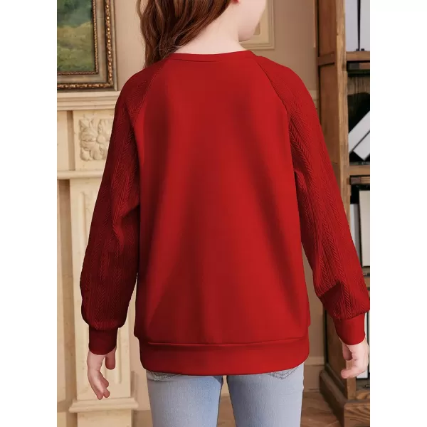 blibean Girls 2024 Fall Sweatshirt Tween Crewneck Cable Knit Tops Size 6-15 Years