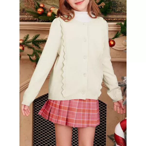 blibean Girls 2024 School Uniform Cardigan Kids Ruffles Thin Sweater Size 6-15 Years