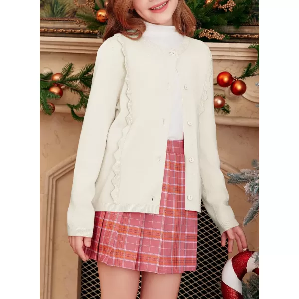blibean Girls 2024 School Uniform Cardigan Kids Ruffles Thin Sweater Size 6-15 Years