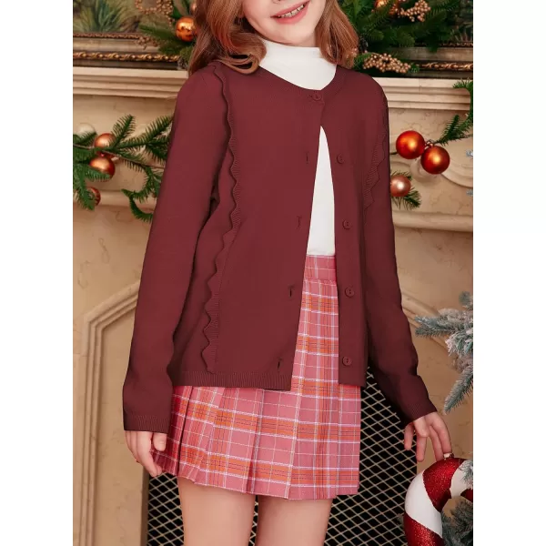blibean Girls 2024 School Uniform Cardigan Kids Ruffles Thin Sweater Size 6-15 Years