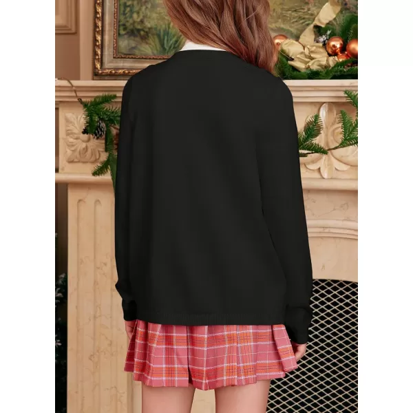 blibean Girls 2024 School Uniform Cardigan Kids Ruffles Thin Sweater Size 6-15 Years