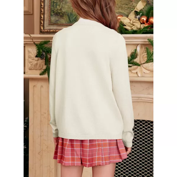 blibean Girls 2024 School Uniform Cardigan Kids Ruffles Thin Sweater Size 6-15 Years
