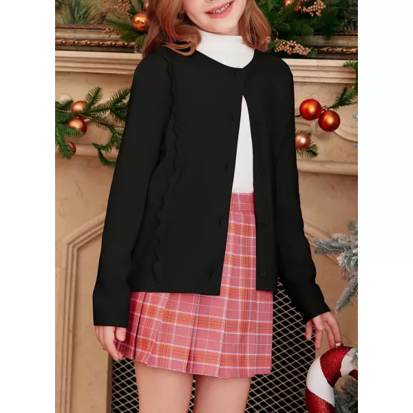blibean Girls 2024 School Uniform Cardigan Kids Ruffles Thin Sweater Size 6-15 Years