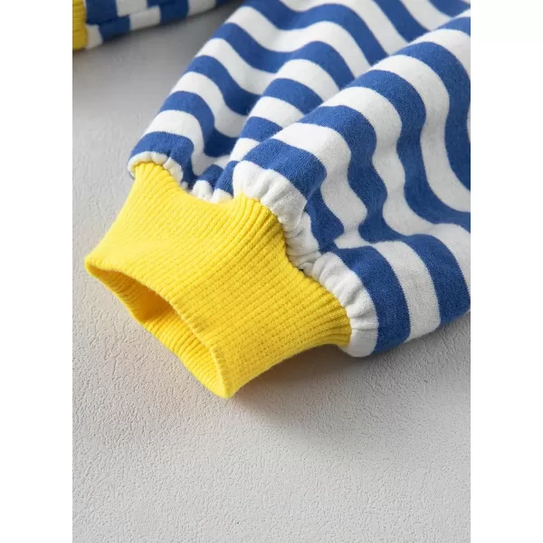 blibean Girls Cotton Long Sleeve Sweathirts Striped Color Block Tops Size 6-15 Years