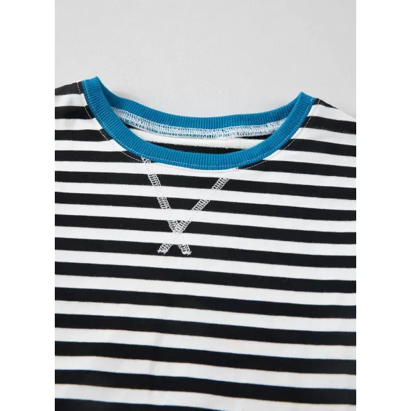 blibean Girls Cotton Long Sleeve Sweathirts Striped Color Block Tops Size 6-15 Years