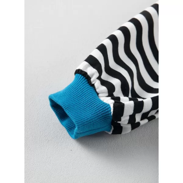 blibean Girls Cotton Long Sleeve Sweathirts Striped Color Block Tops Size 6-15 Years