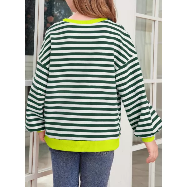 blibean Girls Cotton Long Sleeve Sweathirts Striped Color Block Tops Size 6-15 Years