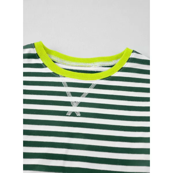 blibean Girls Cotton Long Sleeve Sweathirts Striped Color Block Tops Size 6-15 Years