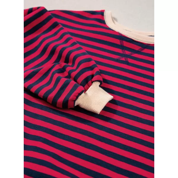 blibean Girls Cotton Long Sleeve Sweathirts Striped Color Block Tops Size 6-15 Years