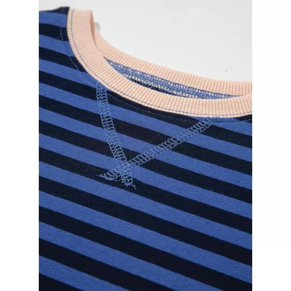 blibean Girls Cotton Long Sleeve Sweathirts Striped Color Block Tops Size 6-15 Years
