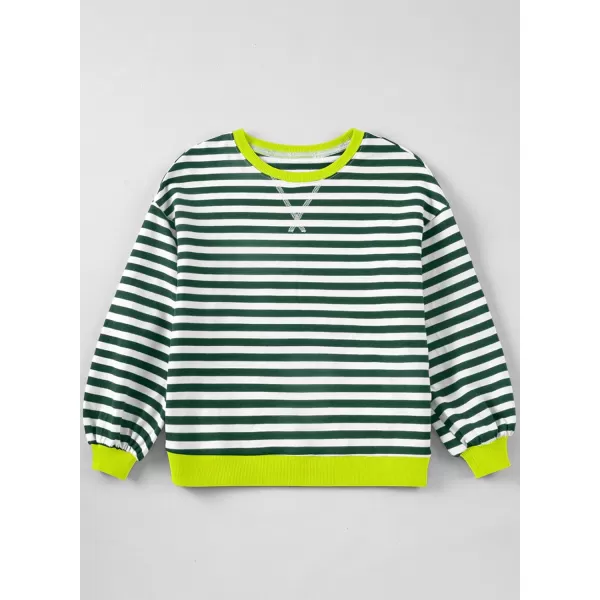 blibean Girls Cotton Long Sleeve Sweathirts Striped Color Block Tops Size 6-15 Years