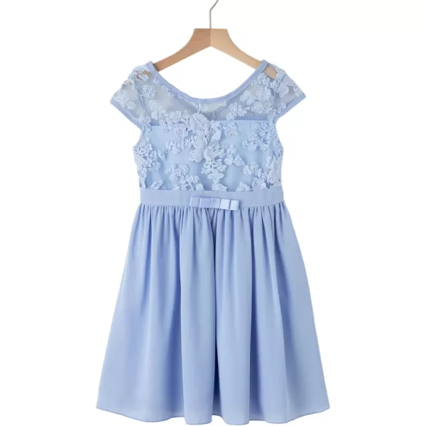 blibean Girls Elegant Lace Mesh Semi Formal Party Dress Size 6-15 Years